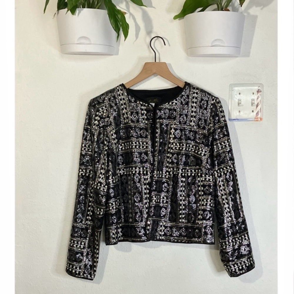 Bob Mackie Wearable Art Sequin Cardigan Jacket